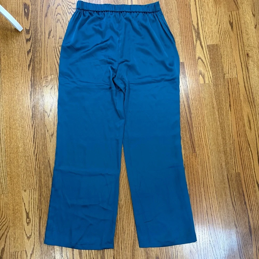NWT Sincerely Jules Teal Wide-Leg Silky Dress Pants